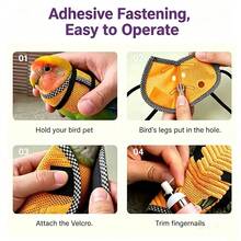 Holiday Outdoor Bird Harness With Handheld Leash, Breathable Mesh Anti‑Escape Parrot Walking Vest, Travel Accessory For Small & Medium Pet Birds - View 3