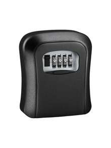 1 Black Portable Password Lockbox, Anti-Theft Storage Box, Small Safe For Valuables. Suitable For Storing Spare Keys During Renovations. - A - View 1
