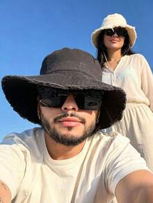 2pcs Women's Drawstring Adjustable Bucket Hat, Soft Fabric, Sun Protection & Windproof, Suitable For Travel, Beach, Seaside, Casual Vacation, Daily Use - Multicolor - View 3