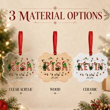 Custom Name Christmas Ornament 2026, Personalized Christmas Tree Hanging Decor, Festive Candy Cane Letter Style, Customized Holiday Ornament, Customizable Name And Year Keepsake, Christmas Home Decoration, Holiday Gift, Christmas Decoration - Style a - View 3