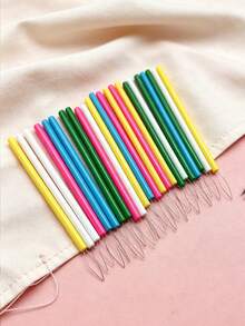 5pcs Long Handle Threading Tools, With Pink, Blue, Green, White, Yellow Bright Colors, Vibrant And Attractive, Compact Size Easy To Store, Convenient To Carry, Suitable For Home Sewing, Embroidery, Cross Stitch And Other Handicraft Projects - Extended Plastic Thread Threader - View 1