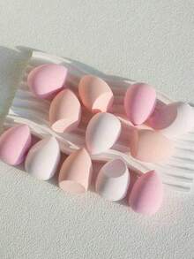 14pcs Makeup Sponges Powder Puffs, Gourd Shape, Water Drop Shape, Slanted Surface, Random Shape And Random Color, Suitable For All Skin Types Makeup Tools - Multicolor - View 3