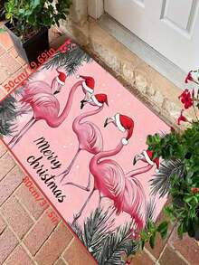 1 buah Keset Selamat Datang Flamingo Natal Lucu Baru, Cocok untuk Ruang Tamu, Kamar Tidur, Dalam Ruangan - Dapat Dicuci dengan Mesin - Bahan Flanel, Tekstur Lembut, Ramah Kulit, Tahan Berbulu, Mudah Perawatan, Tidak Berbau - Sempurna untuk Dekorasi Rumah, Dekorasi Ruangan, Karpet Ruang Tamu, Karpet Kamar Tidur, Karpet Kamar Mandi, Karpet Dapur, Karpet Area, Dekorasi Hotel - Karpet Area, Sepanjang Musim - MultiWarna - View 13