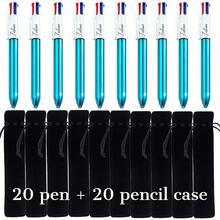 Customizable Retractable Ballpoint Pen Set With Pen Pouch, Laser Engraved Text, Replaceable 4-Color Ink Refills, Smooth Writing, Perfect For Office, Colleagues, School Supplies, And Back-To-School Gifts For Students And Teachers - Sets - View 16