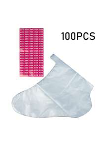 100pcs Disposable PE Foot Mask Liners With Adhesive Backing, Transparent Plastic Foot Socks, Suitable For Home Foot Care, Foot Therapy Moisturizing Care, Tear-Resistant Foot Care Covers, Multi-Purpose, Suitable For Salon, Shoe Fitting, Dorm, Travel, Back To School - Multicolor - View 10