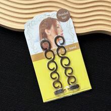 2PCS/Set Braid Styling Tool, Lazy Hair Braiding And Twist Plait Maker For Hair Styling, Hair Braid Accessory Tool, For Daily Hair Styling And Travel Use - Brown - View 8