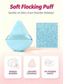 5pcs Loose Powder Puff Set, Cushion Sponge Puff, Triangle Puff, Ultra Soft Crystal Velvet Set, Skin-Friendly Soft Loose Powder Puff, Makeup Sponge, Makeup Tools, Travel Essential, High Cost-Performance - Multicolor - View 3