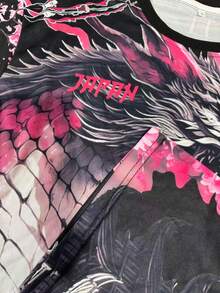 Japanese Men's And Youth T-Shirt, Dragon Pattern Design Comfortable Top, Suitable For Competition, Daily Wear, Gift, Japanese Dragon - Black - View 9