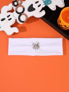 1pc Personalized Metal Spider Wide Elastic Hairband, Comfortable Halloween Theme Outfit Party Decoration Headband - Multicolor - View 12