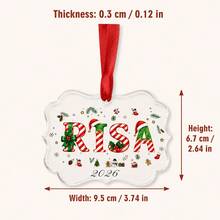 Custom Name Christmas Ornament 2026, Personalized Christmas Tree Hanging Decor, Festive Candy Cane Letter Style, Customized Holiday Ornament, Customizable Name And Year Keepsake, Christmas Home Decoration, Holiday Gift, Christmas Decoration - Style a - View 2