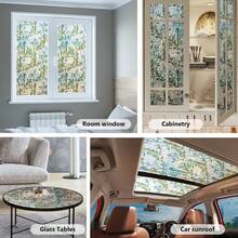 Wide Size Selection Leaf 3D Rainbow Stained Glass Window Film Static Cling No Glue Heat Control UV Blocking Decorative Privacy Frosted Sticker Reusable Colorful Decals For Home Door Sliding Glass - 1PC - View 4