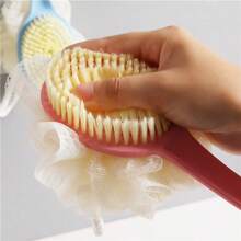 1pc Double-Sided Long Handle Soft Bristle Bath Brush, With Extra Long Handle For Back Massage, Soft Bristles, Non-Slip Handle, Suitable For Hard-To-Reach Areas - A - View 7