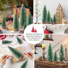 9pcs Mini Christmas Tree Artificial Christmas Decorations, Desktop Decor For Christmas Party, Holiday Home Handmade Decoration, Winter New Year Room Living Room Decor - Green - View 8