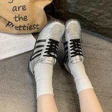 Women's 2026 Spring/Autumn New PU Leather Soft Breathable Anti-Slip Wear-Resistant Casual Sports Shoes Style - Silver - View 5