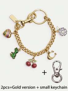 1/2pcs Cherry Strawberry Bag Charm, Women's Bag Chain Accessory, Cherry Crossbody Bag Pendant - Multicolor - View 13