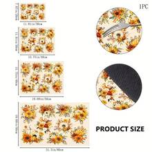 1pc White Sunflower Pumpkin Floral Pattern Kitchen Absorbent Drying Mat, Autumn Pastoral Style, Suitable For Kitchen Countertop, Coffee Machine, Dining Table And Thanksgiving Home Decor - Multicolor - View 7