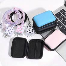 6pcs Heart-Shaped Data Cable Organizer Protective Sleeves And Storage Bag, Suitable For 18W/20W Fast Charging Cables, Storage Bag For Chargers, Earphones, Data Cables, Small Items Storage, With Zipper Closure - Anti-Drop Design. - Multicolor - View 2