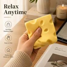 Tachimi 1pc Cheese Squeeze Toy, Novelty Collectible With Squishy Crunchy Texture, Fidgettoys Favored By Toy Hobbyists For Daily Play Shipped Randomly - Multicolor - View 10