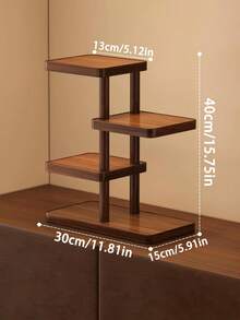 Wooden Multi‑Tier Display Shelf, Decorative Countertop Storage Rack, Multi‑Layer Collectibles Organizer For Figurines, Teacups, Mugs, Cosmetics, Keys, Desktop Decor Stand For Home Kitchen Office Desk Organization - Multicolor - View 6