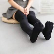1pc Plus Size Over Knee Long Stockings, Slimming Thigh High Socks Super Elastic Velvet Breathable No Snagging - Black - View 10
