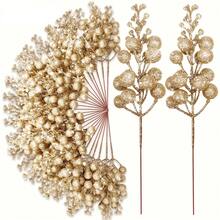 10pcs/Set Shiny Artificial Berry Branches, Reusable Plastic Berries With Glittery Stems, Christmas Tree And Wreath Making Holiday Decor, Suitable For All-Year Holiday Decoration - Multicolor - View 11