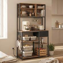 VASAGLE Baker's Racks - Brown and Black - View 7