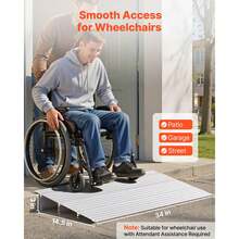 Door Threshold Ramp, 3 Inch Rise, Aluminum Alloy Threshold Ramp Rated 800 Lbs Load Capacity, Handicap Ramps For Home Steps For Wheelchair, Scooters, Power Chairs, Walkers, Bicycle, Tricycle - 3 Inch - View 2