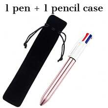 Customizable Retractable Ballpoint Pen Set With Pen Pouch, Laser Engraved Text, Replaceable 4-Color Ink Refills, Smooth Writing, Perfect For Office, Colleagues, School Supplies, And Back-To-School Gifts For Students And Teachers - Sets - View 30