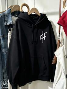 Women's Crew Neck Sweatshirt, Travel Hoodie With Pocket, Cotton T-Shirt, Basic Autumn-Winter Sweatshirt For Women - Black - View 3