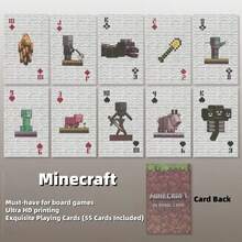 FIFA 55Pcs Minecraft Pixel Playing Cards, Desktop Casual Card Game, Retro Pixel Style Tabletop Game, Niche Party Entertainment Props - Multicolor - View 4