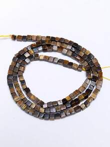 1 Strand Natural Yellow Tiger Eye Stone Beads 4*4mm Square Cube Shape Beads Loose Small Beads For Jewelry Making Diy Beaded Accessory - Multicolor - View 10