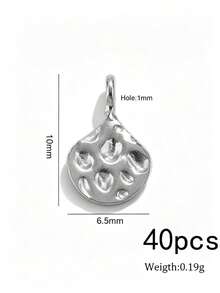 20/40pcs Hammered Stainless Steel Charms For Jewelry Making, Textured Pendants For DIY Necklace Earring Making Supplies - Pendants - View 13