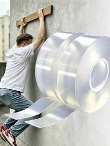 1 Roll Heavy Duty Double Sided Tape, Reusable Strong Adhesive Tape, Multi-Purpose Removable Washable Transparent Nano Tape, Suitable For Home/Office/Car Item Attachment, Perfect For Home Decor Tools, Damage-Free Stickers, Wall Decals - Multiple Styles - View 15