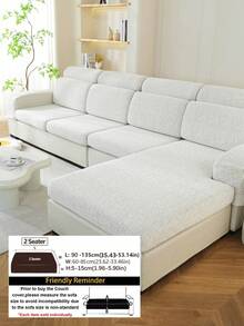 1PC Solid Color Linen‑Look Stretch Sofa Cushion Slipcover, High‑Elastic Snug‑Fit Sofa Seat Protector, Pet‑Friendly All‑Season Machine‑Washable Textured Couch Pad For 1/2/3/4‑Seater & L‑Shaped Sectional Sofa - Beige - View 12