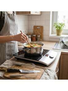 CAMRY Induction Cooktop, Portable Induction Hob, Single Burner Induction Stove - 2000W, 60-240C, LCD Display, 180min Timer - EU E Type Plug(220-240V) - View 5