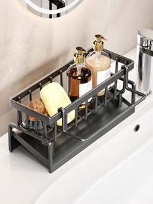 Multi-Function Kitchen Storage Rack, Sink Faucet Sponge Drain Basket, Kitchen Sink Cloth Drain Holder, Dish Soap/Steel Wool Storage Rack, No Installation Required, Suitable For Storing Cleaning Tools And Kitchen Supplies - Multiple Styles and Colors - View 4