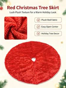 Plush Christmas Tree Skirt (Available In Multiple Sizes), Christmas Tree Floor Mat, Christmas Tree Decoration, Christmas Decor Supplies, Festive Atmosphere Prop, Christmas Decorations For Home, Christmas Home Decor - Multicolor - View 2