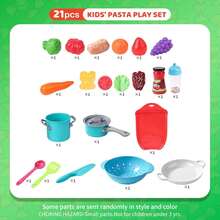Parent-Child Interactive Realistic Western Kitchen Toy Set, Kids Pasta & Steak Cooking Role Play Game, Sliceable Fruits & Vegetables, Realistic Noodles & Ingredients, Complete Pot & Tableware Set, Recreates The Full Cooking Process - Multicolor - View 12
