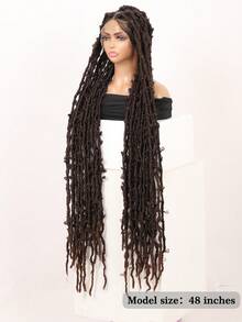 Full Lace Front Triangle Knotless Locs Braided Wigs With Baby Hair 48 Inches Super Long Braids Wig With Butterfly Lace Frontal Braid Synthetic Wigs, Halloween - Multicolor - View 6
