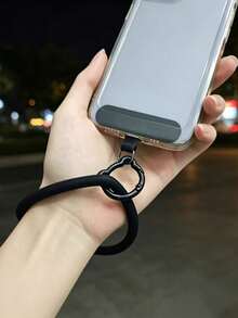 Heart-Shaped Silicone Phone Wrist Strap, Cat-Shaped Spring Buckle Anti-Loss Design, Phone Case Back Adhesive Fixing Clip Connector, Convenient Travel Anti-Drop Hanging Accessory, Cute Style Versatile Wrist Strap, Outdoor Shopping Travel Portable Phone Lanyard, Hand Strap, Smartphone Hanging Accessory - Multicolor - View 2
