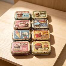 Random Mini Metal Box, Vintage Style, Portable Compartment Storage Box, Used For Storing Coins, Earrings And Nail Clippers, Home Organization And Storage Box - Multicolor - View 7