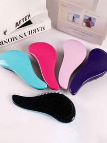 1PC Chicken Leg Hair Comb, Dry And Wet Dual-Use Plastic Hair Styling Massage Comb, Anti-Tangle Massage Comb, Smooth Hair Styling Comb, Girls' Exclusive Comb, Convenient To Carry, Colorful Comb, Suitable For Travel Beauty Tool, TT Chicken Leg Comb Anti-Tangle, Women's Curly Hair Wig Comb (Random Color) - A - View 3