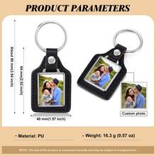 1pc Customized Leather Keychain, Personalized Heat Transfer PU Leather Keychain For Men (1pc), Supports Custom Pattern, Photo And Logo, Creative Father's Day Gift Or Souvenir, Gift For Dad, Christmas Gift - Black - View 5