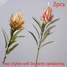 1pc 26" Artificial King Protea Flower, Suitable For Autumn And Thanksgiving Decor, Bohemian Wedding Centerpiece, Halloween Party And Rustic Home Decor, Realistic Artificial Flower/Lifelike Tropical Flower - Multicolor - View 16