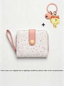 Cute Cat Japanese Girl Snap Coin Purse, Multifunctional Short Wallet For Cash And Credit Cards, Ultra-Thin Compact Kawaii Cat Pattern Wallet, Portable Design Suitable For Travel And Daily Use, Christmas Gift - Multicolor - View 15