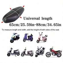 Motorcycle Seat Cover Protector, PU Leather Elastic Seat Cover, Lightweight Motorcycle Seat Cushion Cover, Waterproof Dustproof Sunproof Scratch-Resistant, Motorcycle Electric Bike Foot Mat Cover - A - View 5