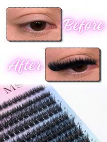 280PCS D Curl Mixed DIY Eyelash Extension,Soft Lightweight Reusable False Lashes,Cluster Lashes,Individual Eyelashes,Fluffy Wispy Lashes,Natural Look,Suitable For Beginners,Perfect For Daily Makeup,Wedding,Party,Travel,Halloween,Christmas - D - View 2