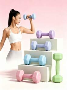 Multi‑Color Dumbbells With Polygon Anti‑Roll Design And Comfortable Grip. Weight Markings Are Clear. Ideal For Home Body Shaping, Arm And Shoulder Workouts, And Home‑Based Strength Training. - Random Color - View 2