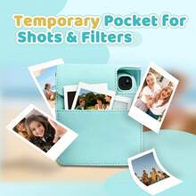 PU Leather Protective Case With Photo Pocket + Adjustable Shoulder Strap, Macaron Color Series Leather Camera Protective Case, Suitable For INstaxMini 11/12/13 Series Camera Protective Shell, Anti-Friction Camera Photography Accessories, Essential For Travel And Outdoor - View 7