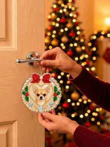 Custom DIY 3D Pearl Painting Pet Dog Photo Hanging Decor, Diamond Painting Suncatcher Home Christmas Decoration, Handmade Gift For Women - Multicolor - View 6